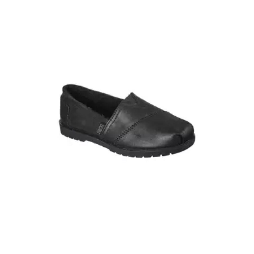Bobs by Skechers Chill Luxe Flats Women's Sz 9.5 Black Leather Slip On